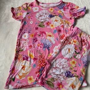 Posh Peanut Pink Floral Short Pj Set Size 12